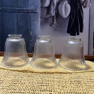 Ribbed Glass Lamp Shades - Set of 3
